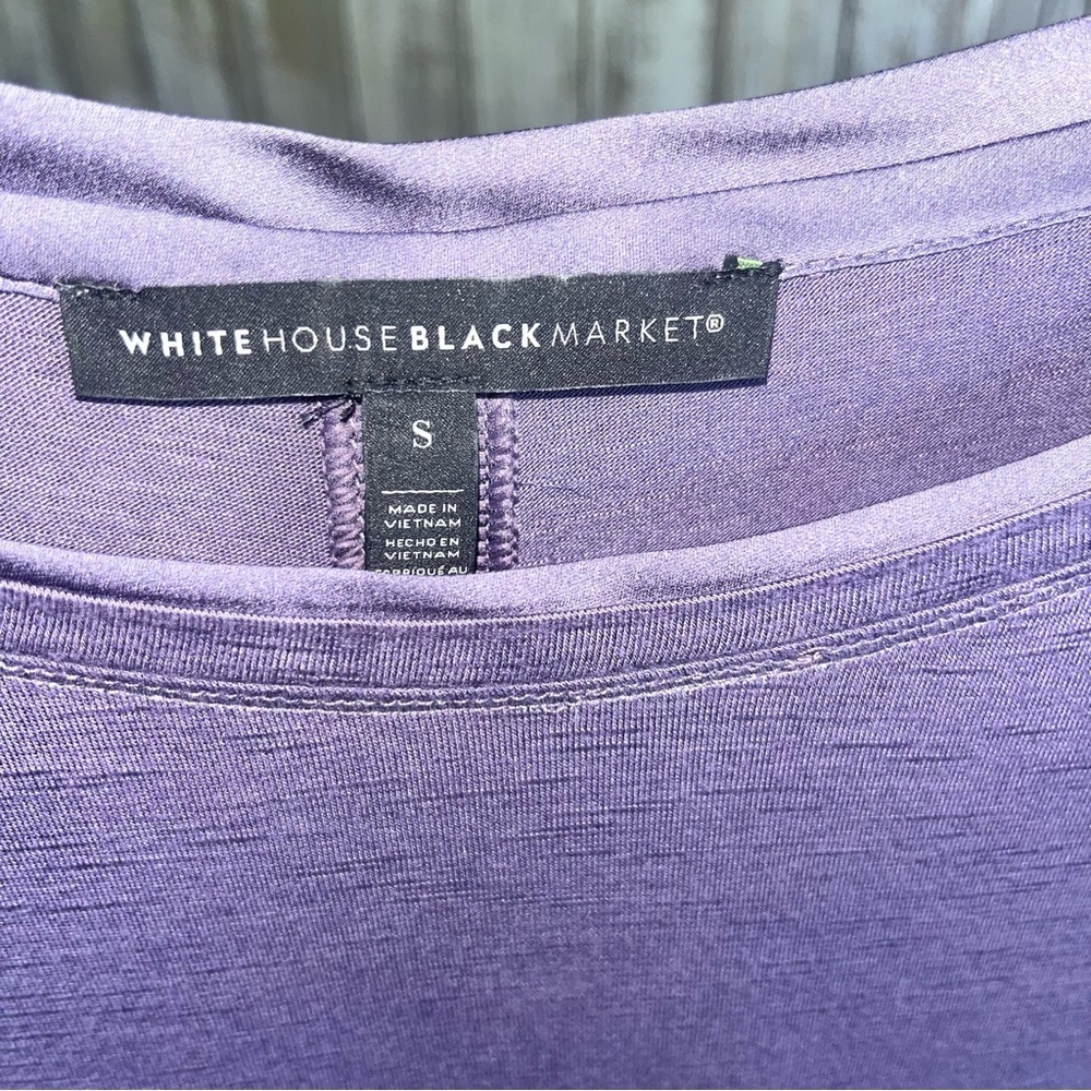 White House Black Market Purple Scoop Neck Oversized Long Sleeve Blouse Small - Picture 6 of 6